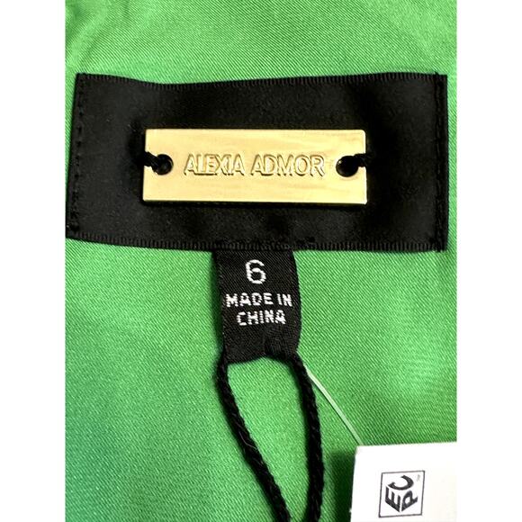 Alexia Admor Floral Midi Dress Lorelei Bubble Sleeve V-Neckline Green W US 6 NWT - Picture 9 of 10